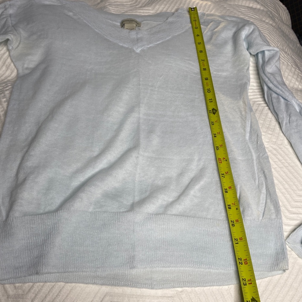 BANANA REPUBLIC Linen V Neck Pull Over Beach Sweater - Picture 7 of 8